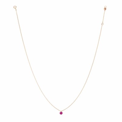 Collier La Brune & La Blonde CONFETTI en or rose et rubis de 0.30ct