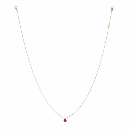 Collier La Brune & La Blonde CONFETTI en or rose et rubis de 0.30ct