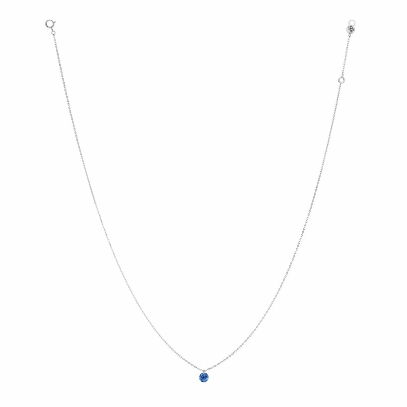 LA BRUNE & LA BLONDE CONFETTI necklace, white gold and 0.30ct blue sapphire