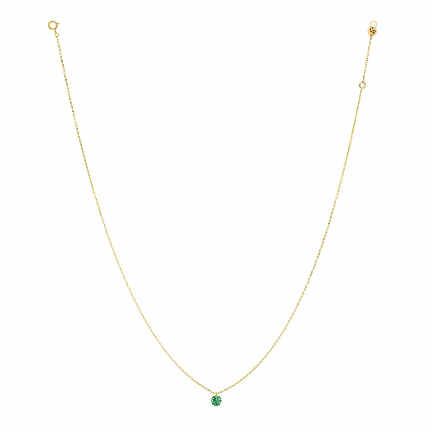 Collier La Brune & La Blonde CONFETTI en or jaune et émeraude de 0.20ct