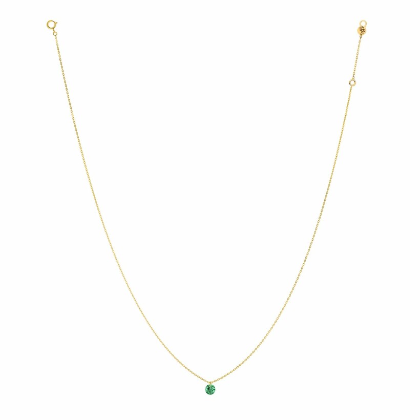 LA BRUNE & LA BLONDE CONFETTI necklace, yellow gold and 0.20ct emerald