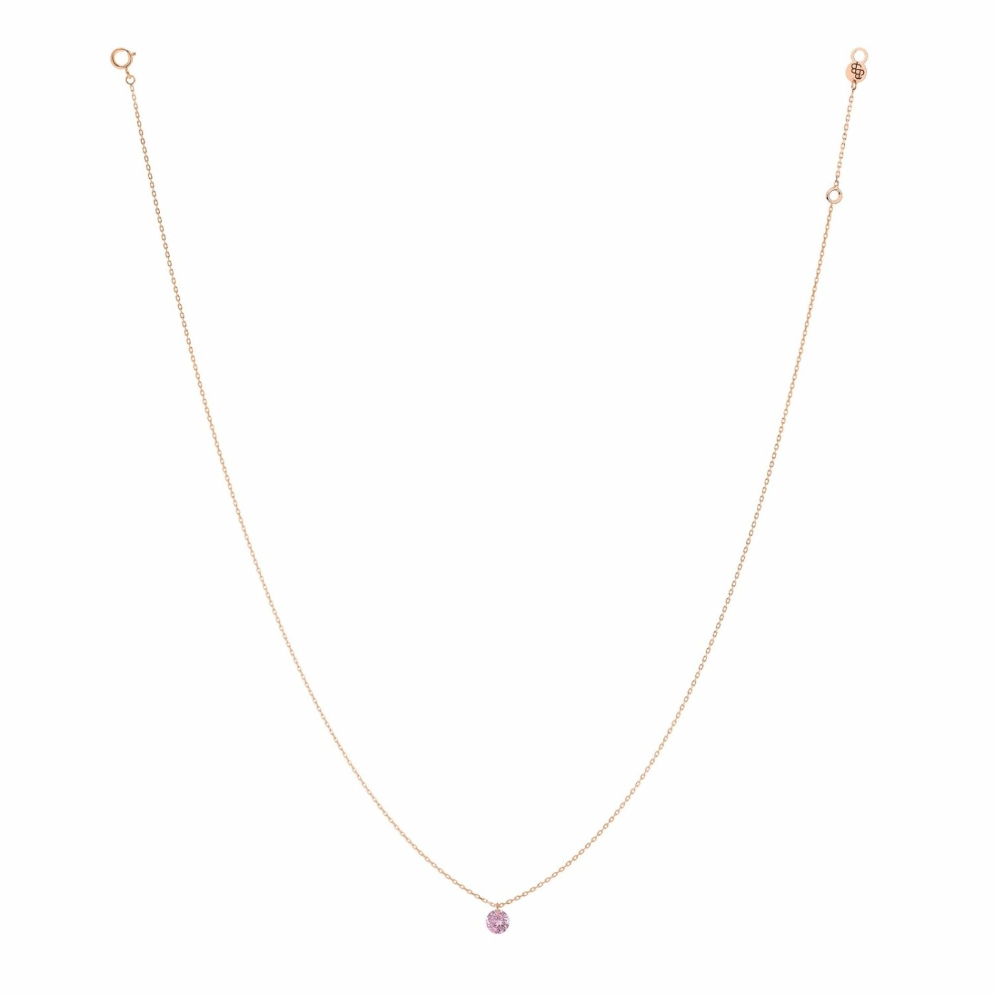 Collier La Brune & La Blonde CONFETTI en or rose et saphir rose de 0.30ct