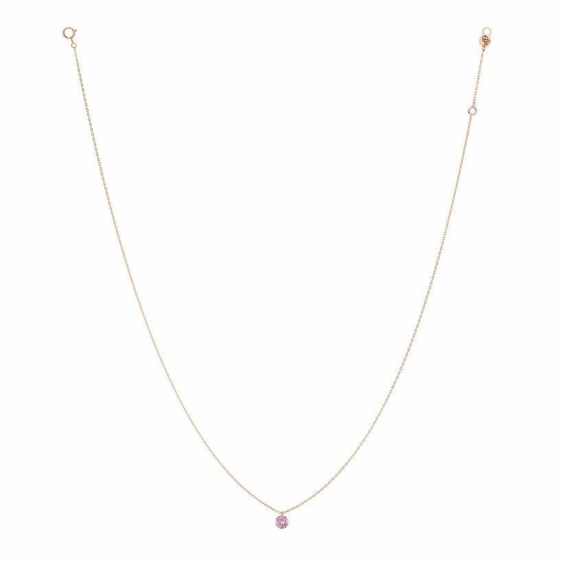 LA BRUNE & LA BLONDE CONFETTI necklace, rose gold and 0.30ct pink sapphire