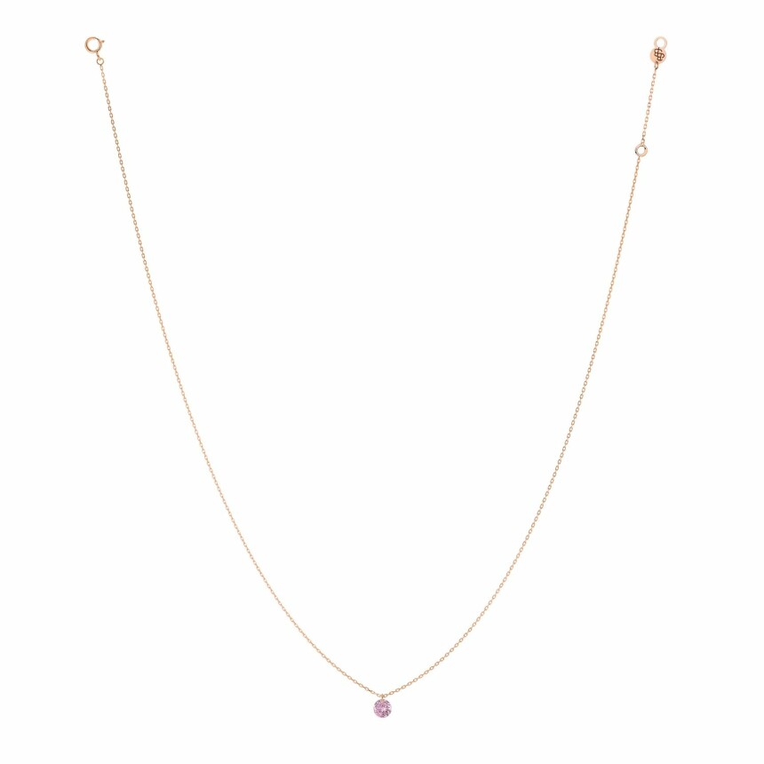 Collier LA BRUNE & LA BLONDE CONFETTI en or rose et saphir rose de 0.30ct