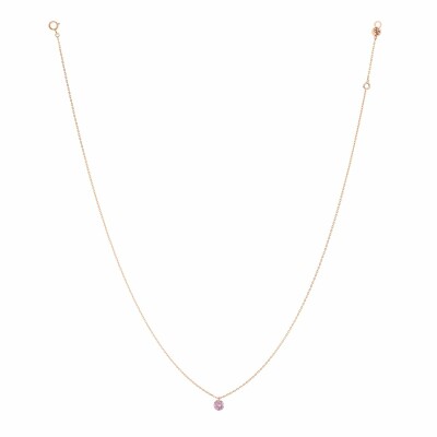 LA BRUNE & LA BLONDE CONFETTI necklace, rose gold and 0.30ct pink sapphire