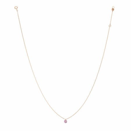 Collier La Brune & La Blonde CONFETTI en or rose et saphir rose de 0.30ct