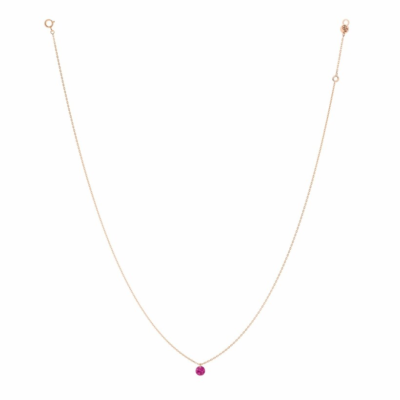 LA BRUNE & LA BLONDE CONFETTI necklace, rose gold and 0.50ct rubies