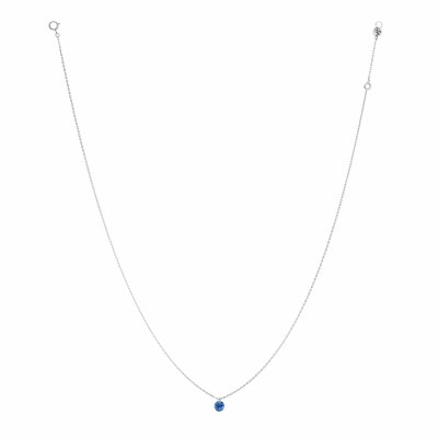 LA BRUNE & LA BLONDE CONFETTI necklace, white gold and 0.50ct blue sapphire