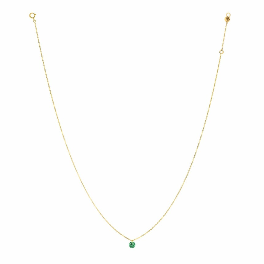 Collier LA BRUNE & LA BLONDE CONFETTI en or jaune et émeraude de 0.35ct