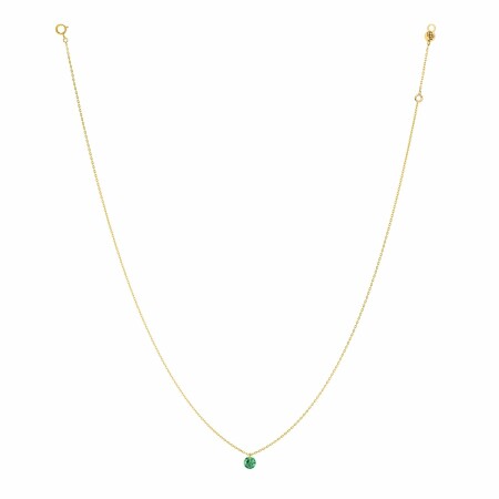 Collier LA BRUNE & LA BLONDE CONFETTI en or jaune et émeraude de 0.35ct