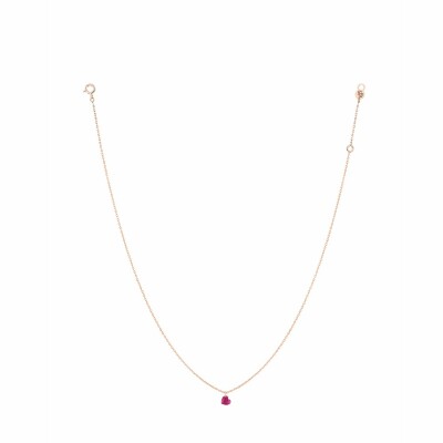 La Brune & La Blonde CONFETTI necklace, rose gold and 0.50ct heart rubies