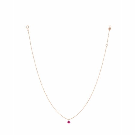 Collier La Brune & La Blonde CONFETTI en or rose et rubis coeur de 0.50ct