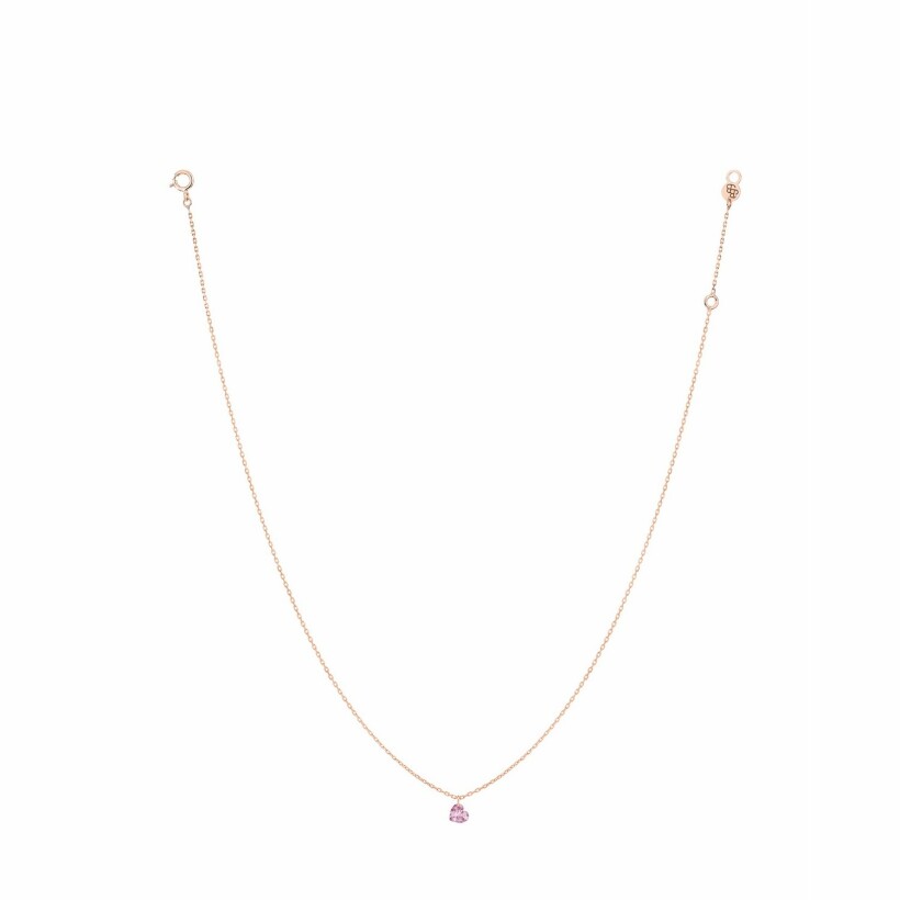 La Brune & La Blonde CONFETTI necklace, rose gold and 0.50ct pink heart sapphire