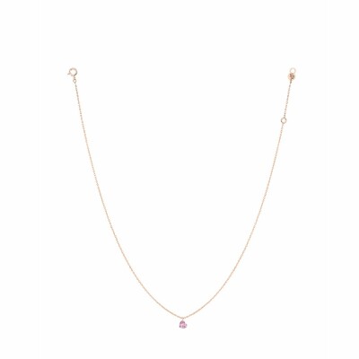 La Brune & La Blonde CONFETTI necklace, rose gold and 0.50ct pink heart sapphire