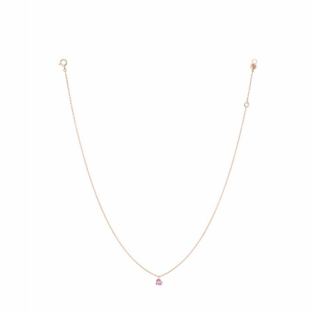 Collier La Brune & La Blonde CONFETTI en or rose et saphir rose coeur de 0.30ct