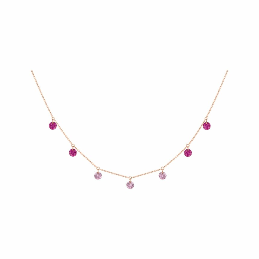La Brune & La Blonde Confetti necklace, rose gold and 2ct pink sapphire