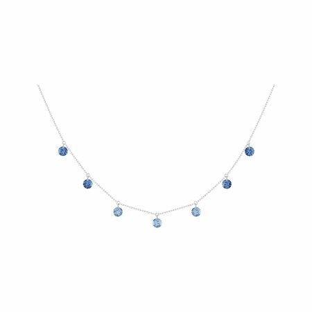 Collier La Brune & La Blonde Confetti en or blanc et saphirs bleus 2ct