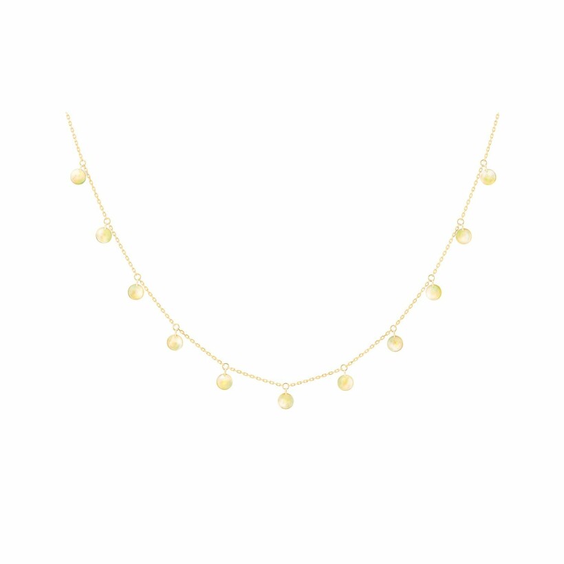 La Brune & La Blonde necklace, yellow gold and golden mother-of-pearl