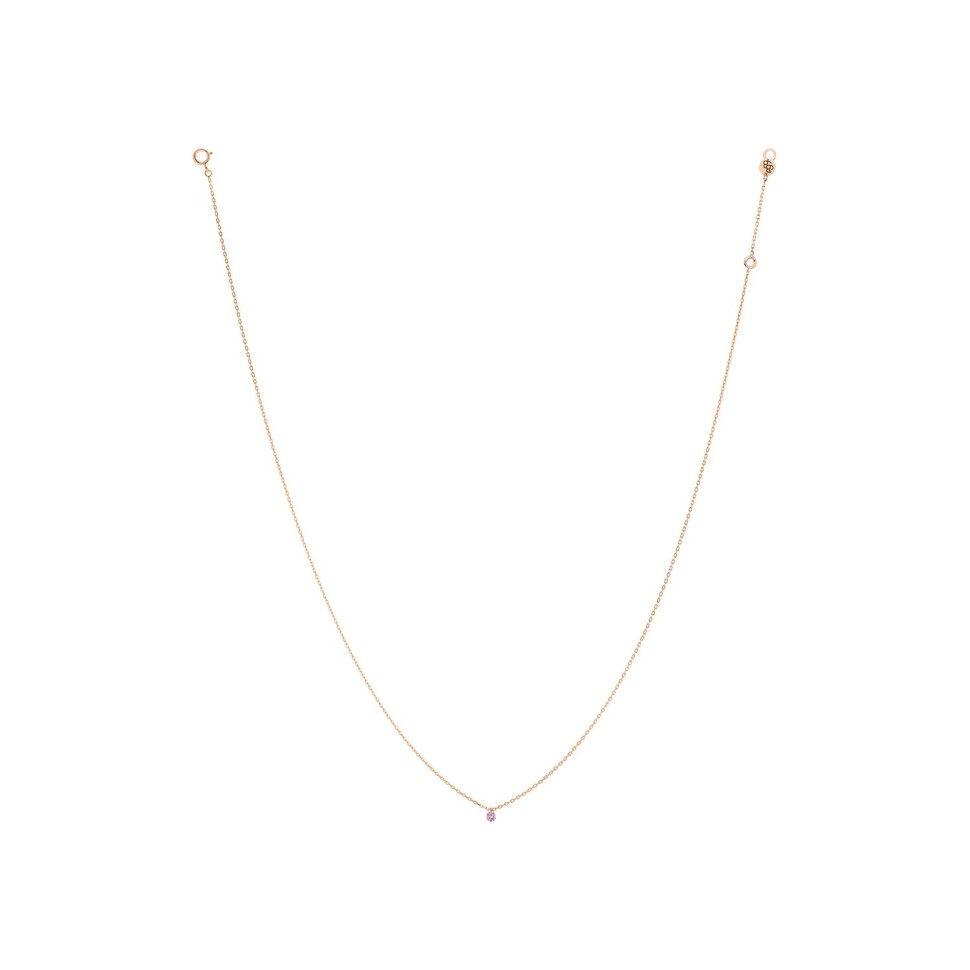 La Brune & La Blonde Confetti necklace, rose gold and 0.14ct round pink sapphire