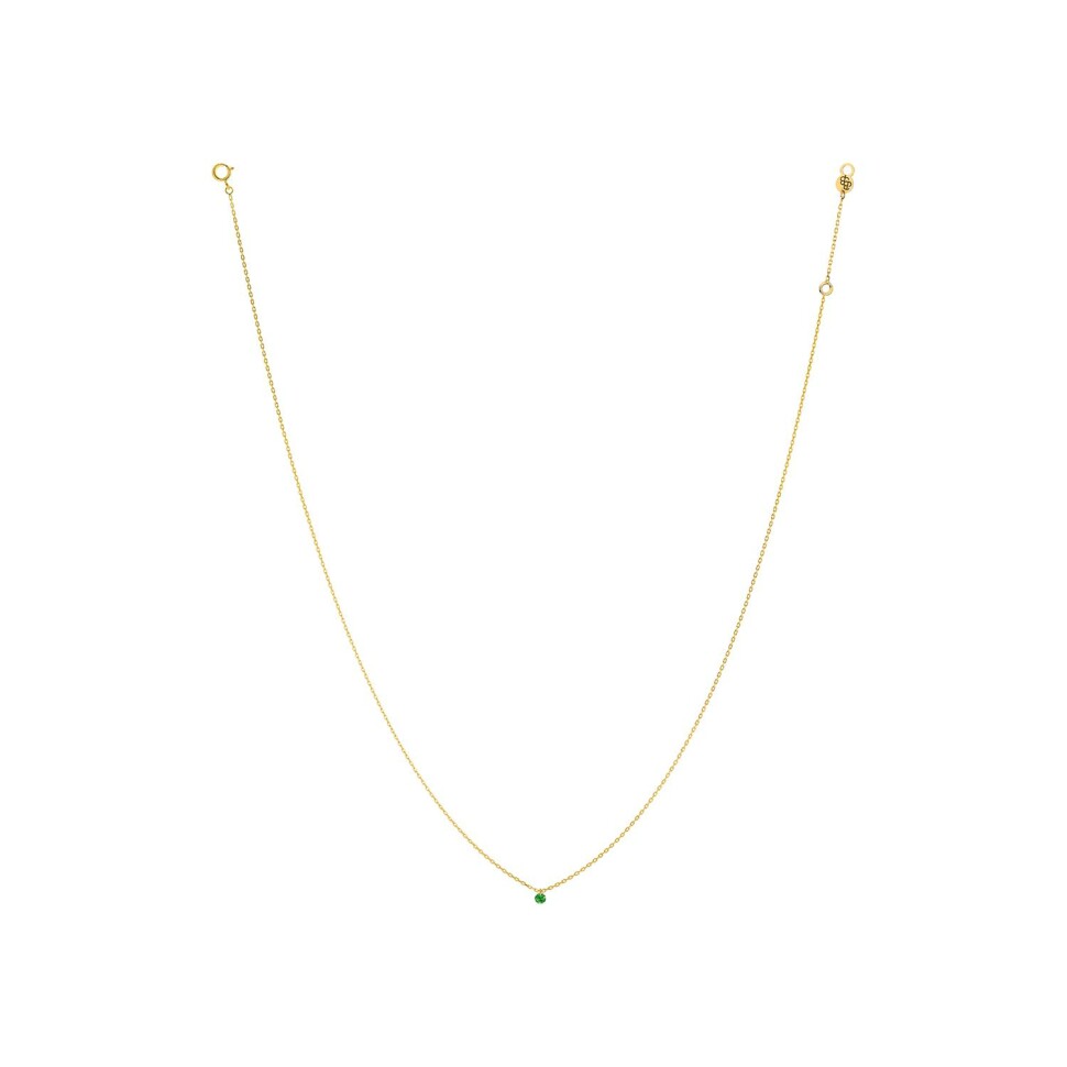 La Brune & La Blonde Confetti necklace, yellow gold and 0.13ct round tsavorite