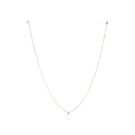 Collier La Brune & La Blonde Confetti en or rose et améthyste rond de 0.13ct