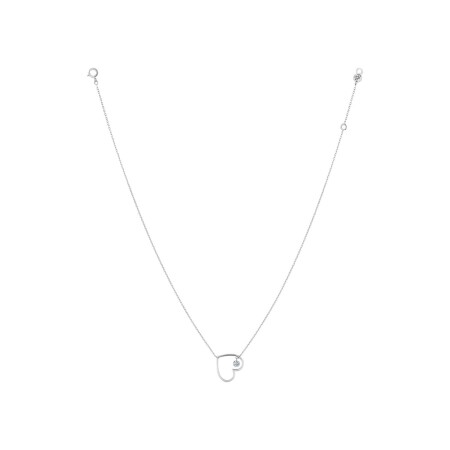 La Brune & La Blonde POP necklace in white gold and 0.12ct diamonds