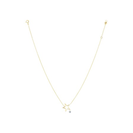 Collier La Brune & La Blonde POP en or jaune et diamants de 0.12ct