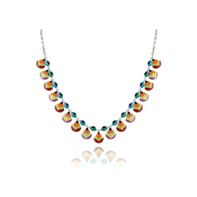 Collier Una Storia Plumes de Paon en argent