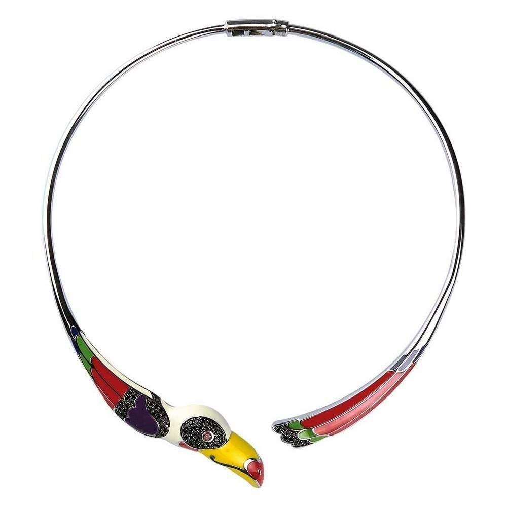 Collier Una Storia Toucan en argent laqué