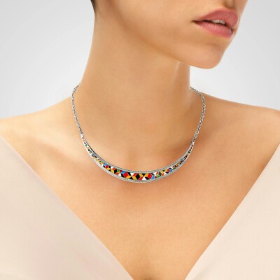 Collier Una Storia Siena en argent rhodié et oxydes de zirconium