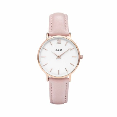Montre Cluse Minuit Rose Gold White/Pink