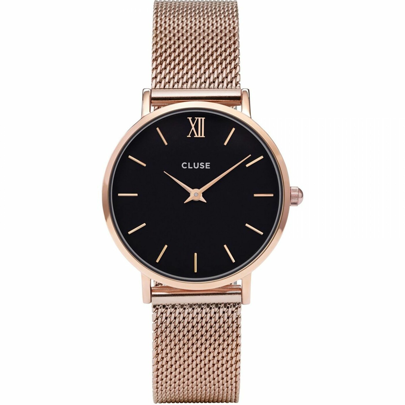 Montre Cluse Minuit Mesh Rose Gold/Black