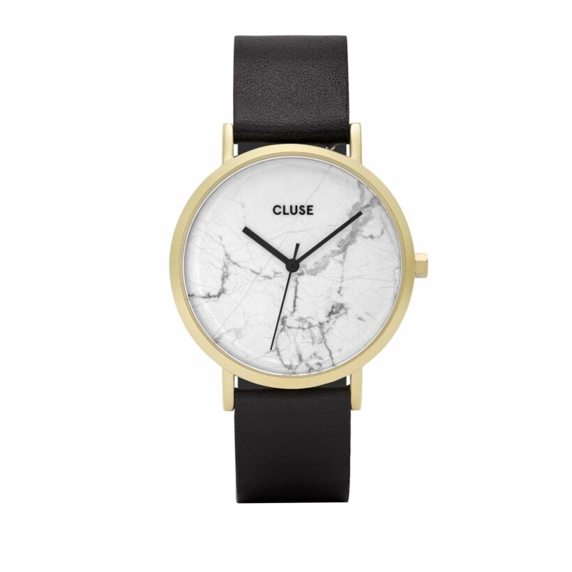 Montre Cluse La Roche Gold White Marble/Black