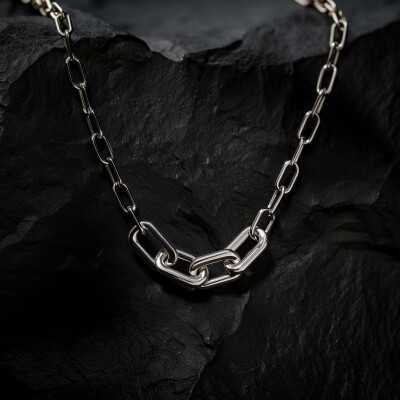 Collier Untied en argent rhodié