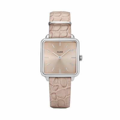 Montre Cluse La Garçonne Silver/Soft Almond Alligator
