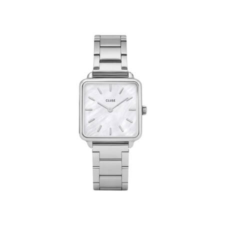 Montre Cluse La Tétragone Steel White Pearl, Silver Colour