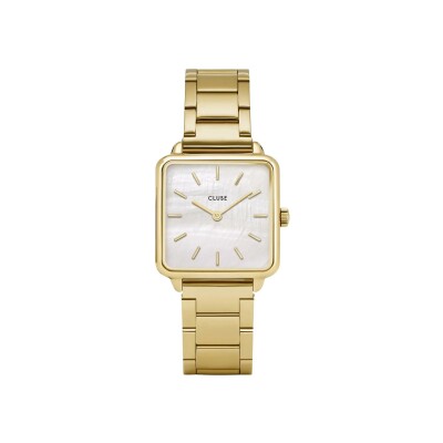 Montre Cluse La Tétragone Steel White Pearl, Gold Colour