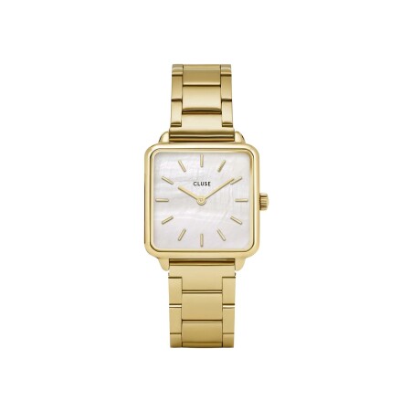 Montre Cluse La Tétragone Steel White Pearl, Gold Colour