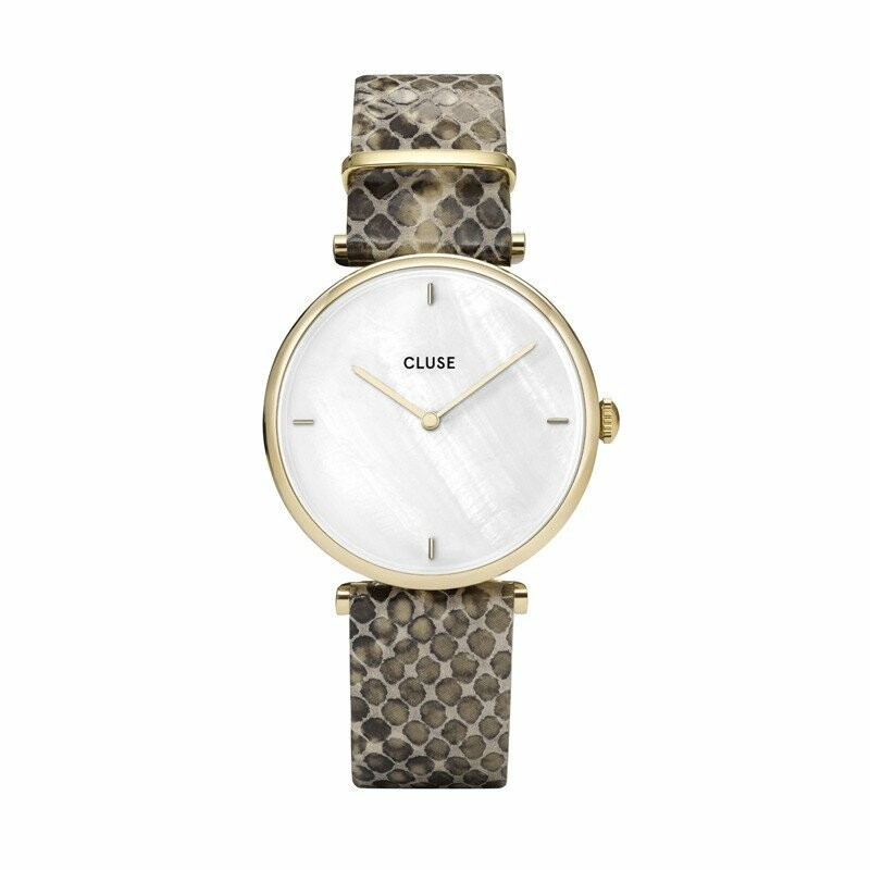 Montre Cluse Triomphe Gold White Pearl/Soft Almond Python