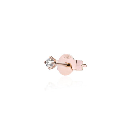 Mono boucle d'oreille Burato Paillettes en or rose et diamant