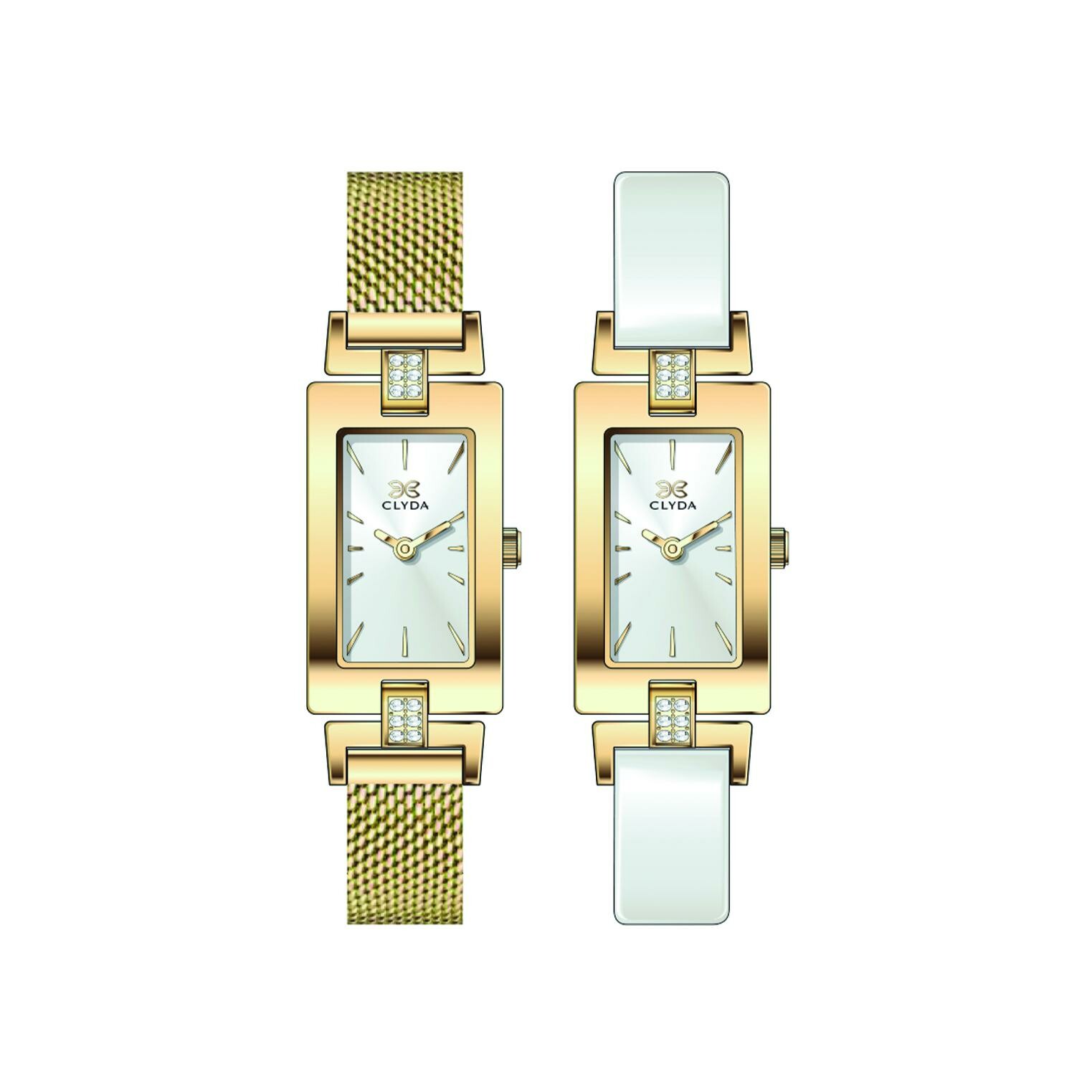 Clyda Women`s White Dial Metal Band Watch [CLV0007PAAX]: Buy Online at Best  Price in UAE - Amazon.ae