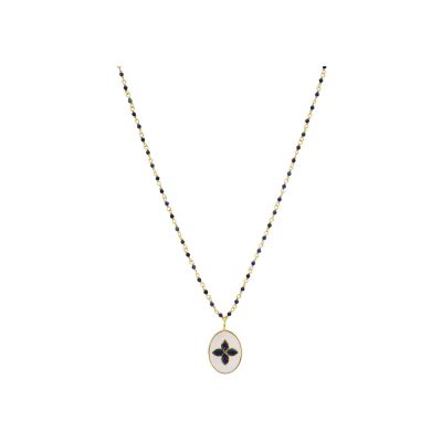 Collier Une A Une Inde en laiton et lapis lazuli