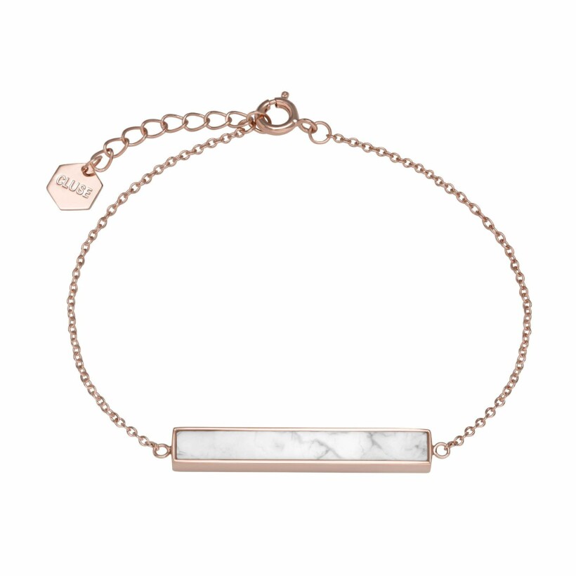 Bracelet Cluse Idylle en plaqué or rose et turquoise blanche