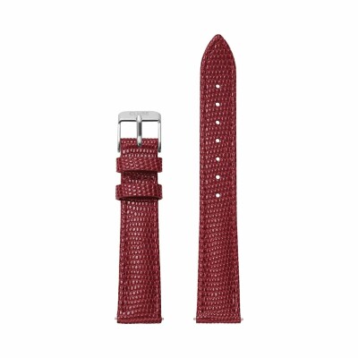 Bracelet de montre Cluse Minuit en cuir rouge foncé façon lézard