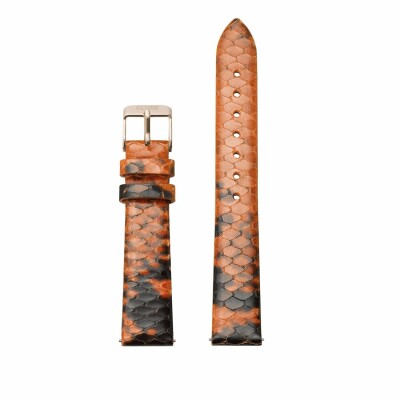 Bracelet de montre Cluse Minuit en cuir Orange Python/Rose Gold