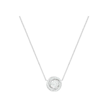 Collier petit tourbillon en or blanc et diamants