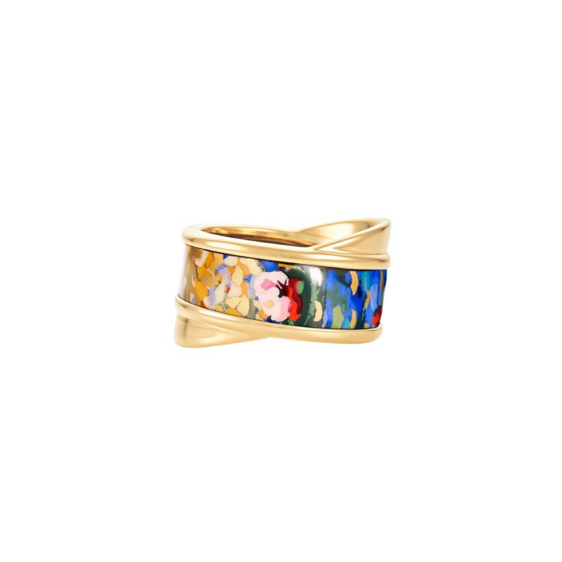 Bague FREYWILLE Tango Hommage à Claude Monet Orangerie en or jaune et émail