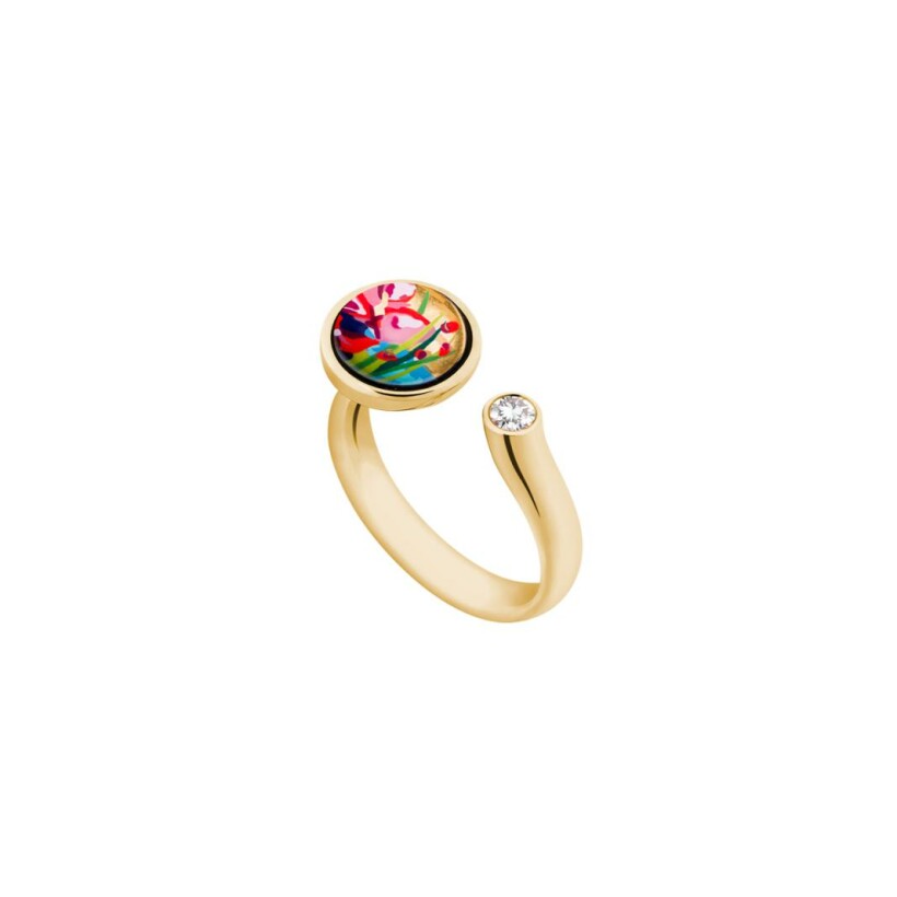 Bague FREYWILLE Victoria Hommage à Claude Monet The Bridge en or jaune et émail