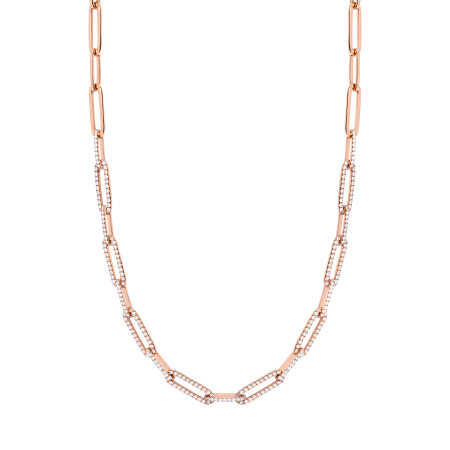 Collier Link en or rose et diamants