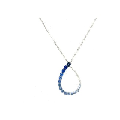 Collier Dégradé en or blanc, diamant et saphir